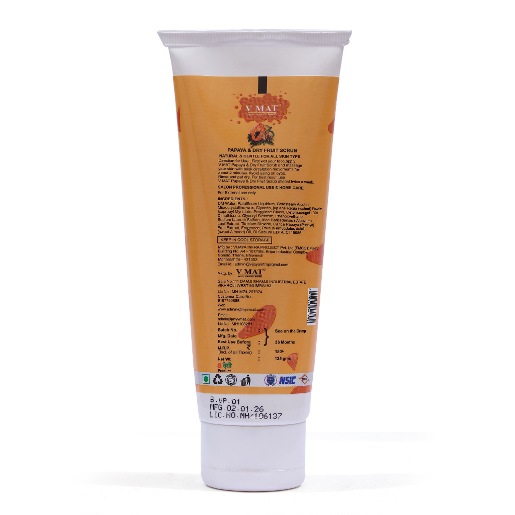 VMAT Papaya & Dry Fruit Scrub for Body and Face